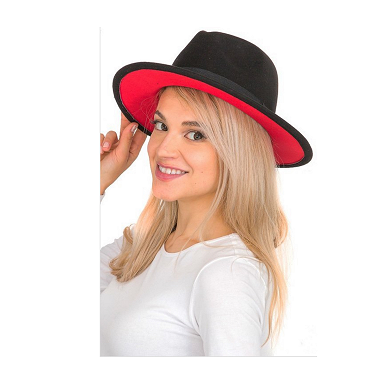 black and red hat