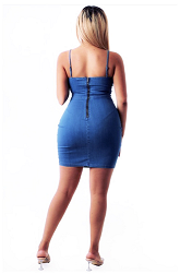 denim short dress back