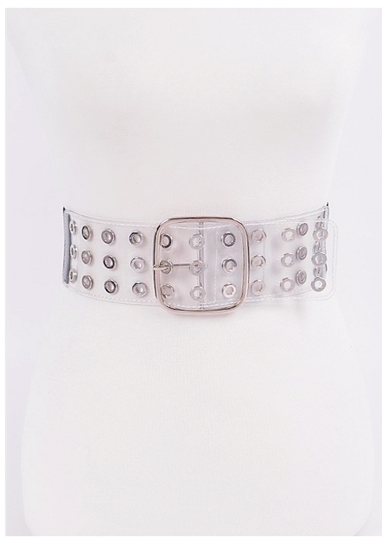 clear belt silver