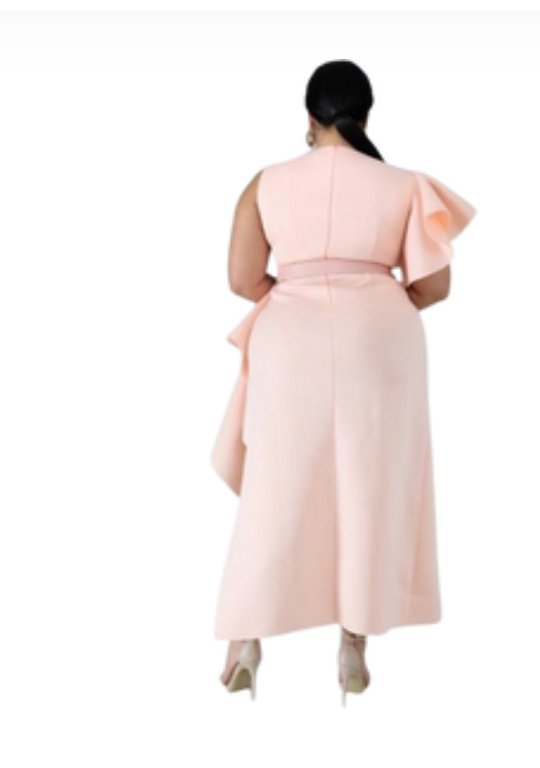 peach dress back